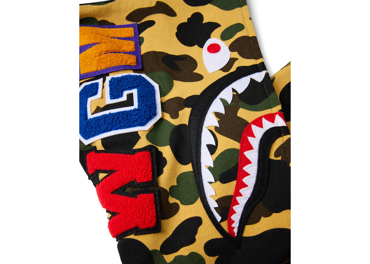 BAPE 1st Camo Shark Full Zip Hoodie Gelb - vue secondaire B