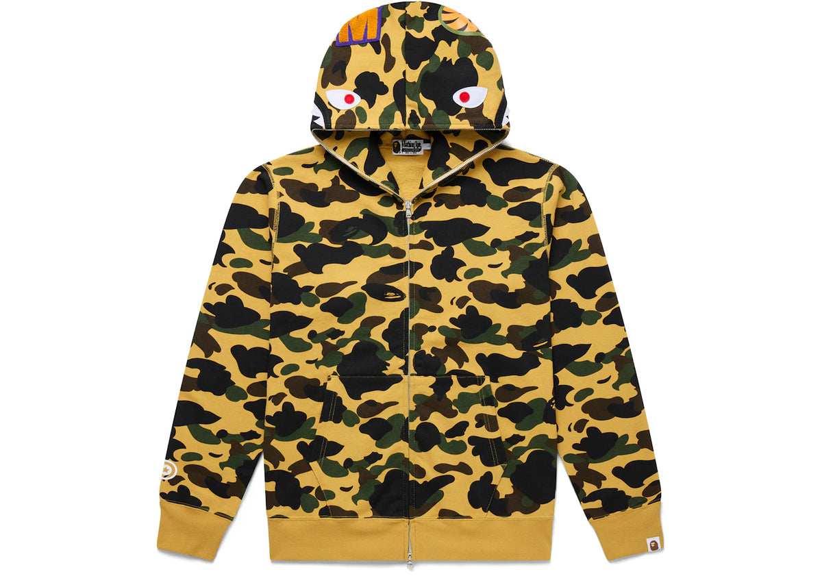BAPE 1st Camo Shark Full Zip Hoodie Gelb - vue secondaire A