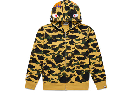 BAPE 1st Camo Shark Full Zip Hoodie Yellow - apparel view 2