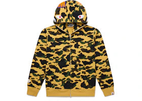 BAPE 1st Camo Shark Full Zip Hoodie Yellow - authentic BAPE apparel