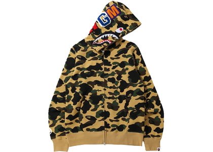BAPE 1st Camo Shark Full Zip Hoodie (FW21) Yellow - apparel view 2
