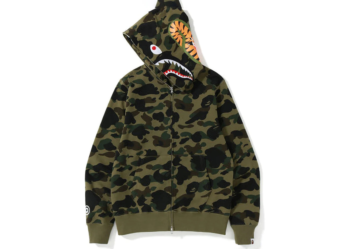 BAPE 1st Camo Shark Full Zip Hoodie Hoodie (FW22) Green - vue secondaire B