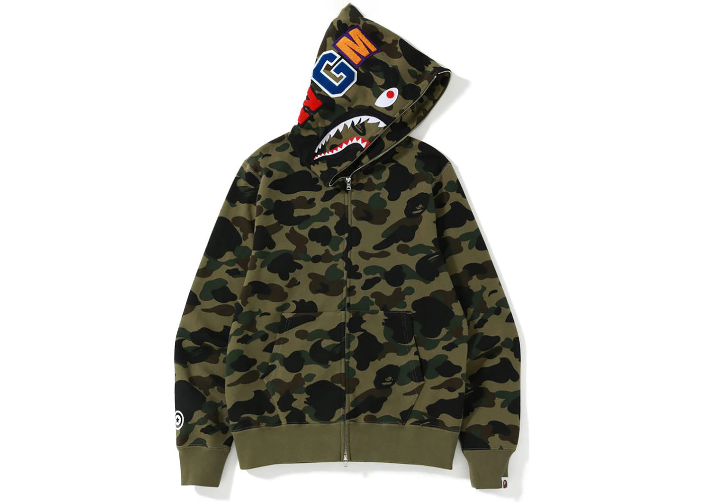 BAPE 1st Camo Shark Full Zip Hoodie Hoodie (FW22) Green - vue secondaire A