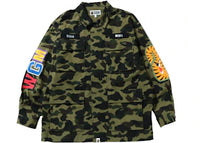 BAPE 1st Camo Shark Relaxed Fit Military Shirt Green