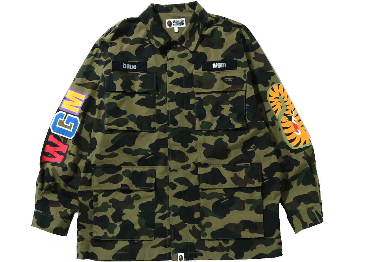 BAPE 1st Camo Shark Relaxed Fit Military Shirt Green - vue secondaire A