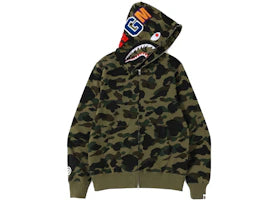 BAPE 1st Camo Shark WGM Full Zip Hoodie Green