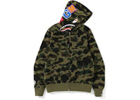BAPE 1st Camo Shark Zip Hoodie Army Green (Screen Printed WGM)