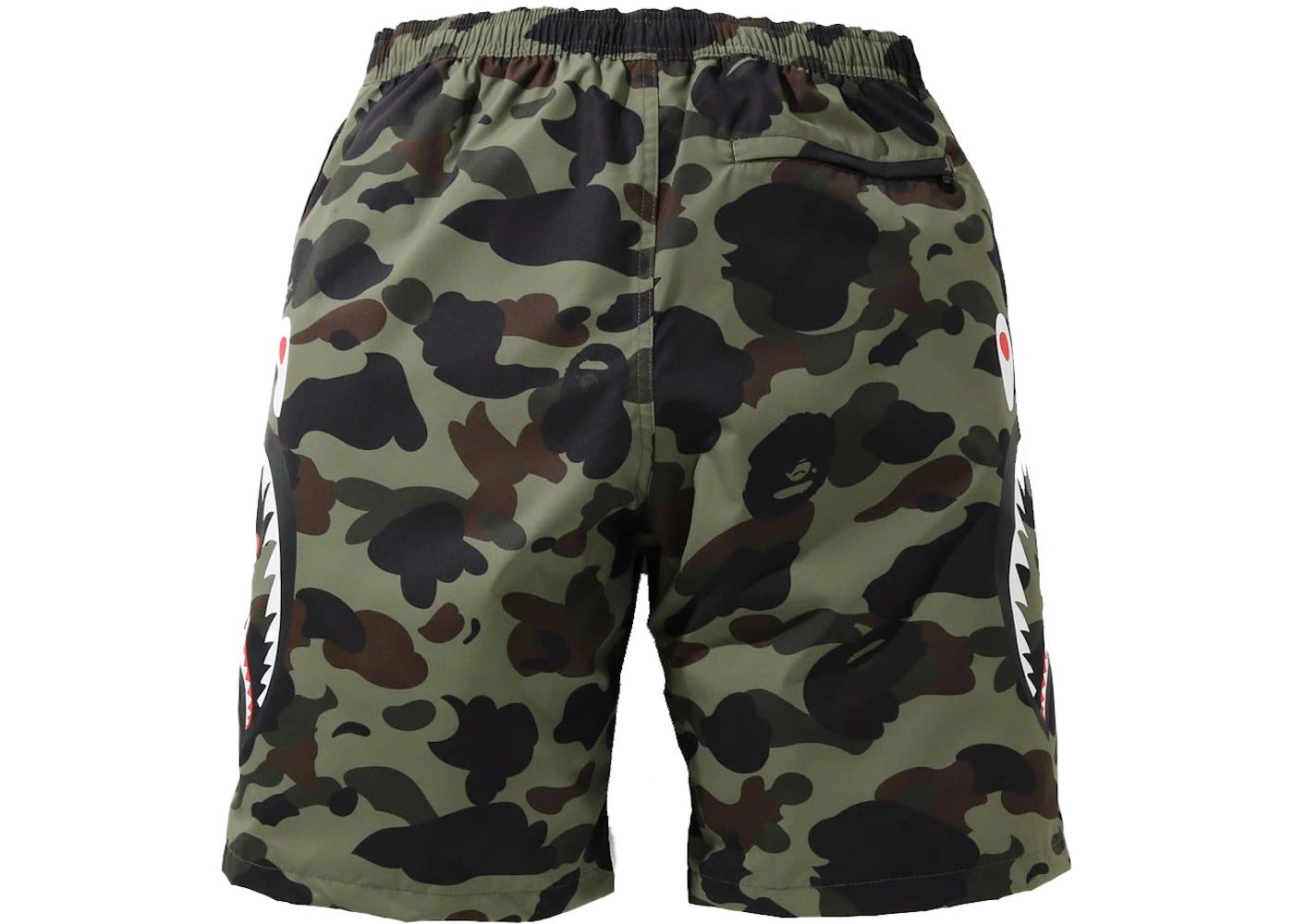 BAPE 1st Camo Side Shark Beach Shorts Green - vue secondaire B
