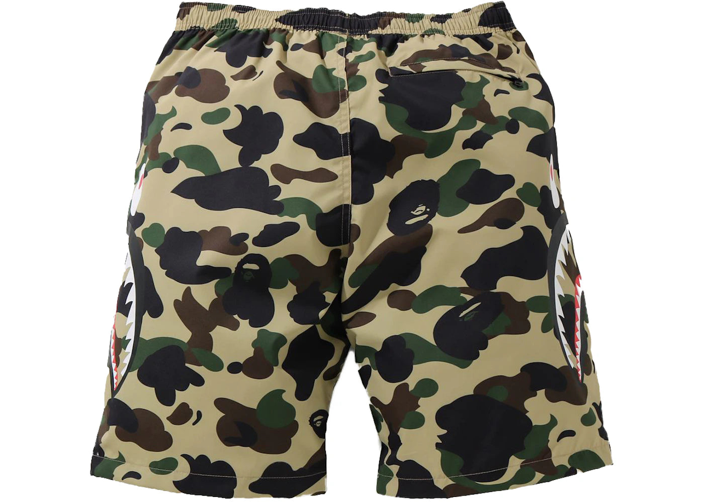 BAPE 1st Camo Side Shark Beach Shorts Yellow - vue secondaire A
