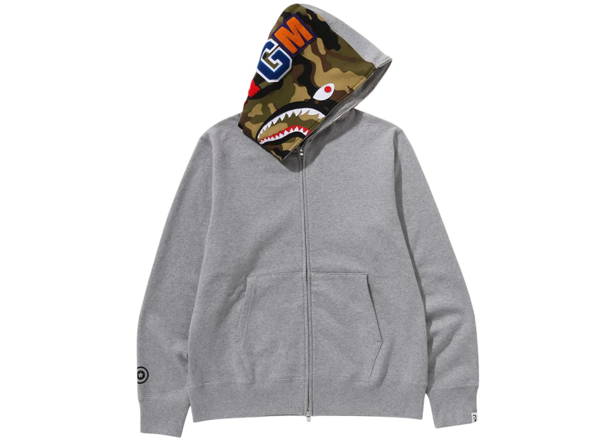 BAPE 1st Shark Full Zip Hoodie Grey - vue secondaire B
