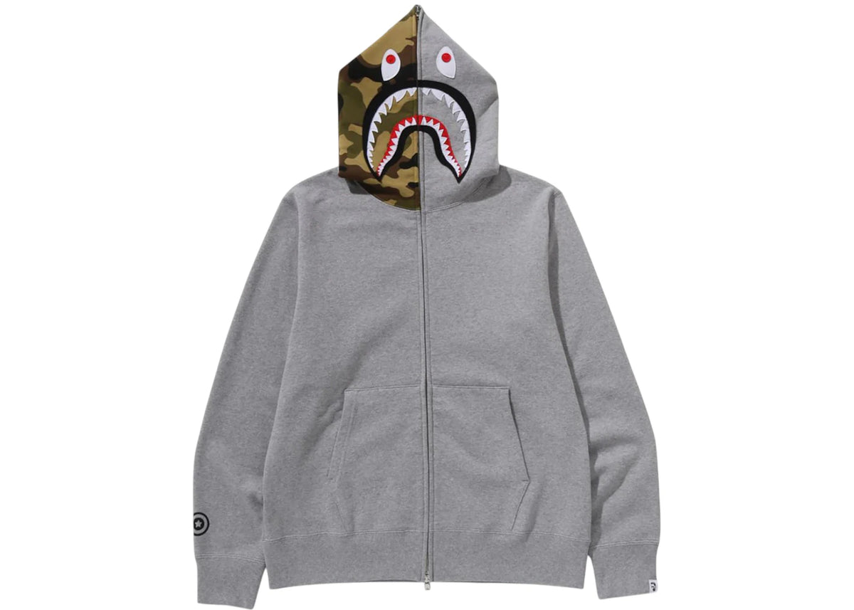 BAPE 1st Shark Full Zip Hoodie Grey - vue secondaire A