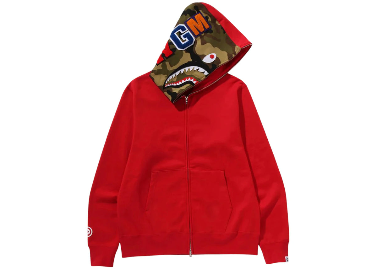 BAPE 1st Shark Full Zip Hoodie Red - vue secondaire B