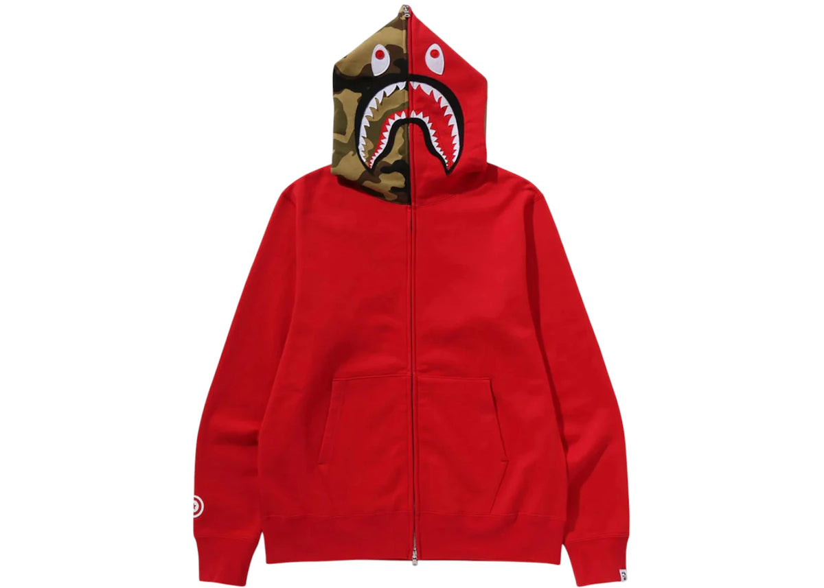 BAPE 1st Shark Full Zip Hoodie Red - vue secondaire A