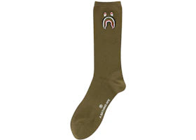 BAPE 1st Shark Socks Olive/Olivedrab - authentic BAPE product