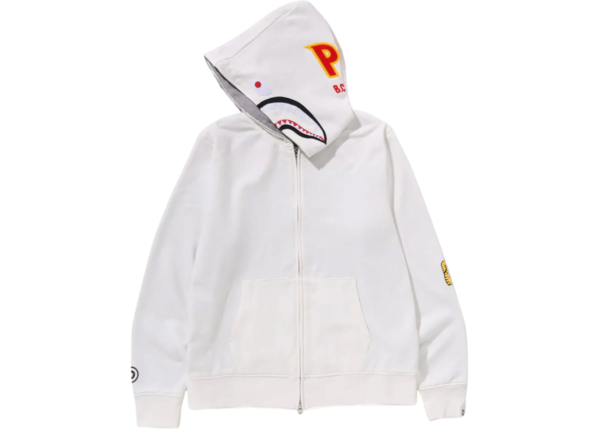 BAPE 2nd Shark Full Zip Hoodie White - vue secondaire B