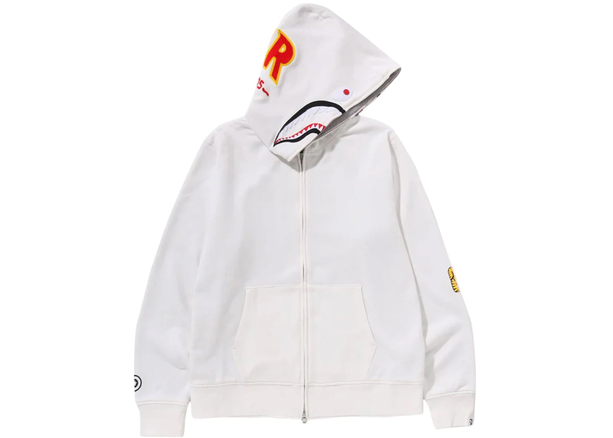 BAPE 2nd Shark Full Zip Hoodie White - vue secondaire A