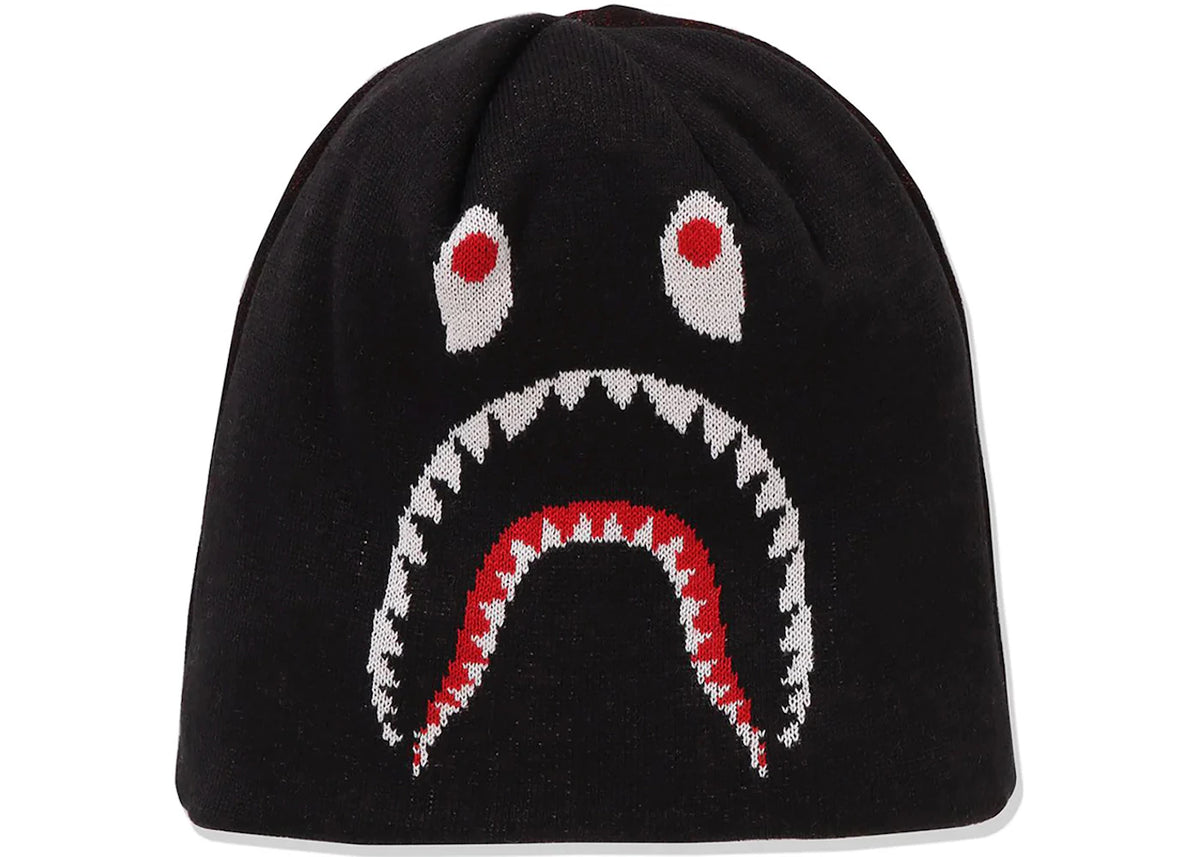BAPE 2nd Shark Knit Cap (FW24) Black - vue secondaire A