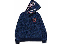 BAPE 30th Anniversary Line Camo Shark Full Zip Hoodie Navy