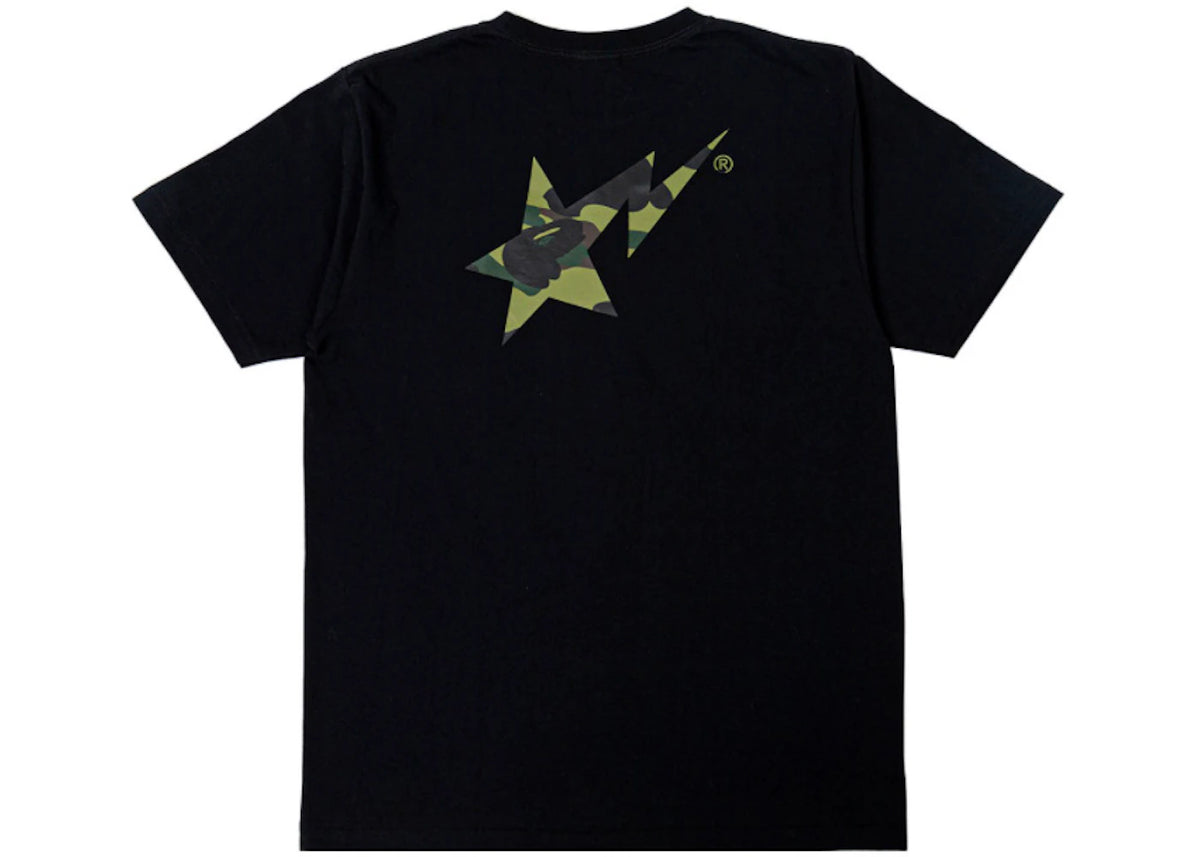 BAPE A Bathing Ape 1st Camo BAPE STA Logo Tee Black/Green - vue secondaire B