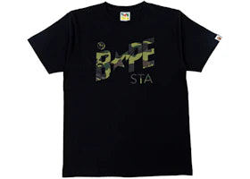 BAPE A Bathing Ape 1st Camo BAPE STA Logo Tee Black/Green