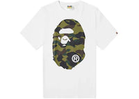 BAPE A Bathing Ape 1st Camo Big Ape Head RLX Tee White/Green