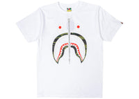 BAPE A Bathing Ape 1st Camo Shark Tee White/Green