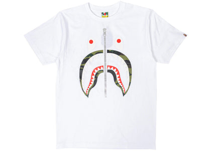 BAPE A Bathing Ape 1st Camo Shark Tee White/Green - product view 2