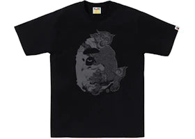 BAPE A Bathing Ape Japanese Tattoo Big Ape Head Tee Black - authentic BAPE product
