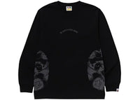 BAPE A Bathing Ape Japanese Tattoo Side Big Ape Head Long Sleeve Tee Black