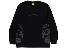 BAPE A Bathing Ape Japanese Tattoo Side Big Ape Head Long Sleeve Tee Black