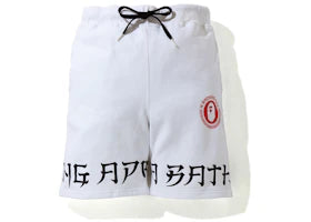 BAPE A Bathing Ape Lettered Sweatshort White - vue 360