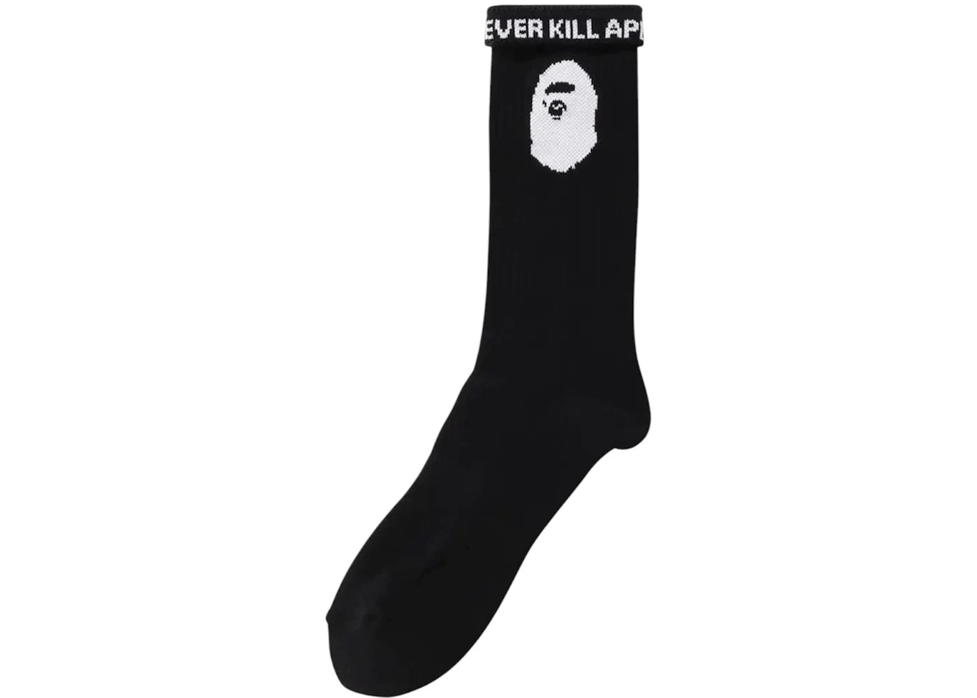 BAPE A Bathing Ape Logo Socks Black - vue 360