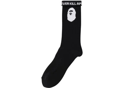 BAPE A Bathing Ape Logo Socks Black