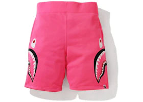 BAPE A Bathing Ape Neon Shark Sweat Shorts Pink