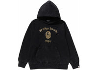 BAPE A Bathing Ape Overdye Pullover Relaxed Fit Hoodie Black