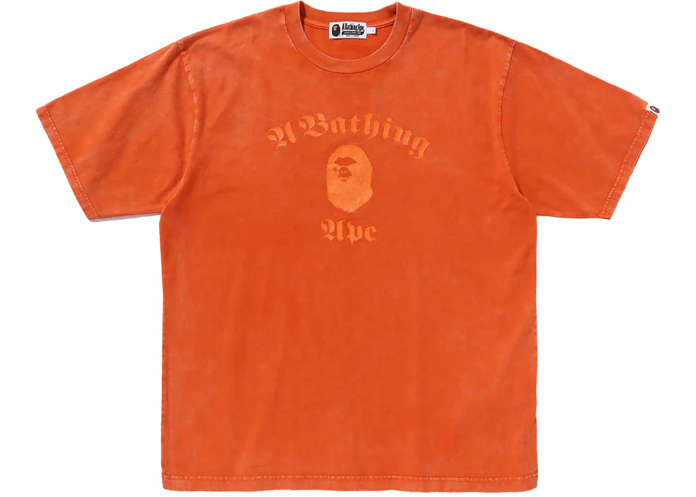 BAPE A Bathing Ape Overdye Relaxed Fit Tee Orange - vue secondaire A