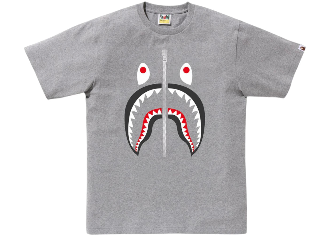 BAPE A Bathing Ape Shark Tee Gray - vue secondaire A