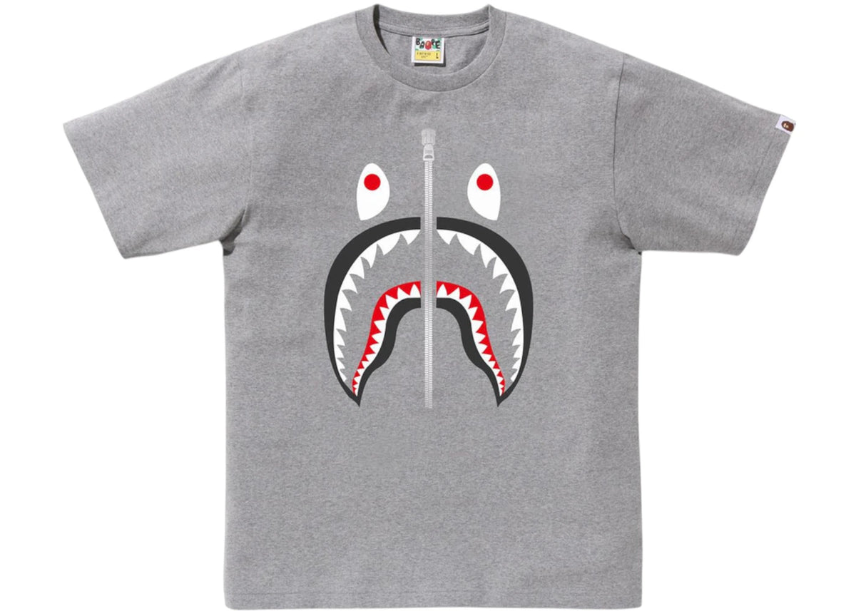 BAPE A Bathing Ape Shark Tee Gray - vue 360