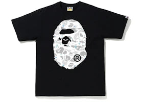 BAPE A Bathing Ape Space Camo Big Ape Head Tee Black - authentic BAPE product