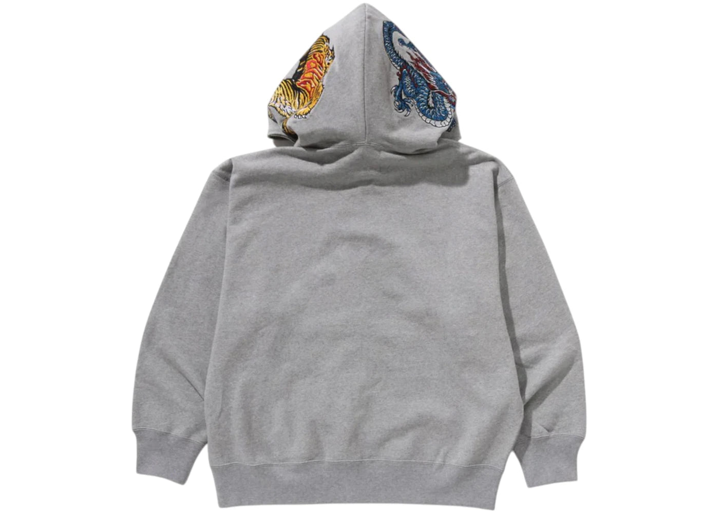 BAPE A Bathing Ape Tiger And Dragon Relaxed Fit Full Zip Hoodie Gray - vue secondaire B