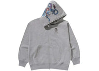 BAPE A Bathing Ape Tiger And Dragon Relaxed Fit Full Zip Hoodie Gray