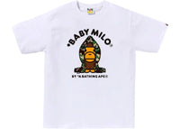 BAPE ABC Army Green Camo Baby Milo Hoodie Tee White