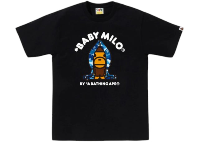 BAPE ABC Blue Camo Baby Milo Hoodie Tee Black