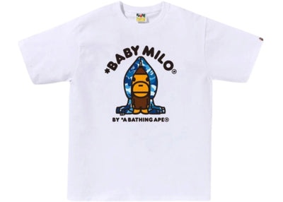 BAPE ABC Blue Camo Baby Milo Hoodie Tee White