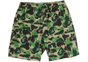 BAPE ABC Camo Ape Head One Point Beach Shorts Army Green