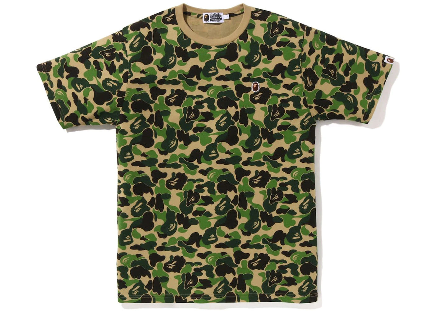 BAPE ABC Camo Ape Head One Point Tee Green - vue 360