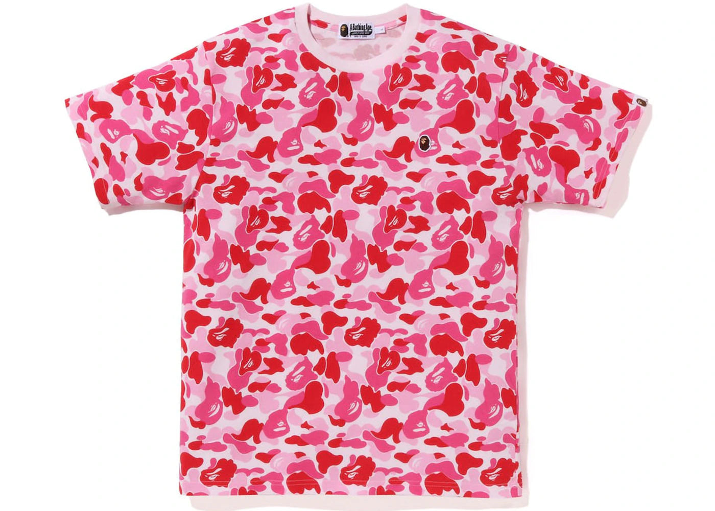 BAPE ABC Camo Ape Head One Point Tee Pink - vue 360