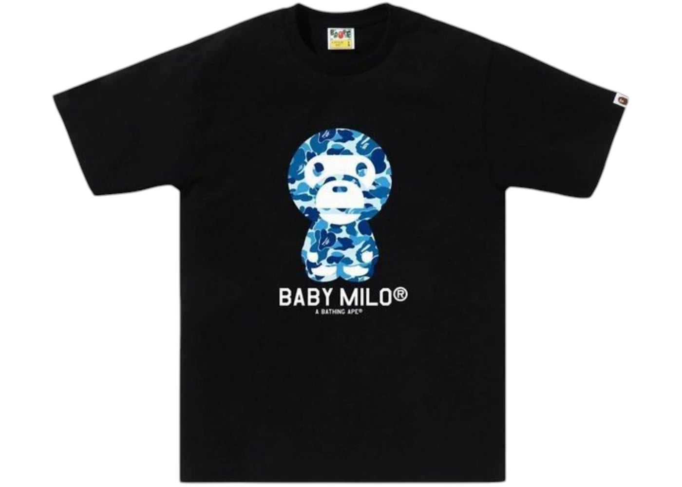 BAPE ABC Camo Baby Milo (SS25) Tee Black/Blue - vue 360