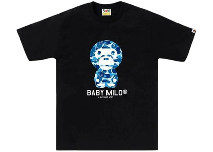 BAPE ABC Camo Baby Milo (SS25) Tee Black/Blue - authentic BAPE product