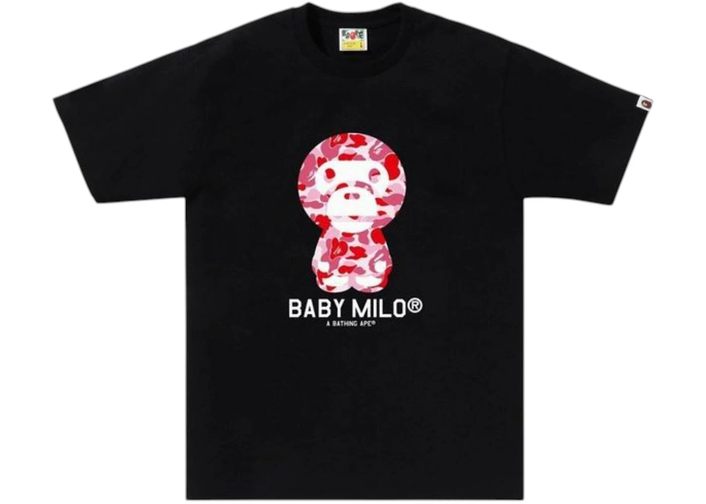 BAPE ABC Camo Baby Milo (SS25) Tee Black/Pink - vue 360